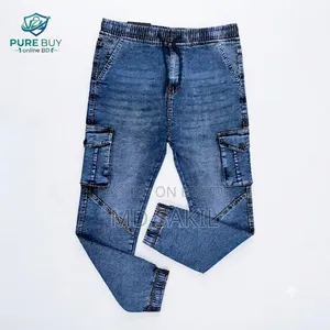 ডেনিম কার্গো ব্যাগী প্যান্ট, ফেব্রিক্স:
 Sizes: 30,31,32,33,34,36