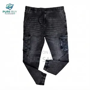 ডেনিম কার্গো ব্যাগী প্যান্ট, ফেব্রিক্স:
 Sizes: 30,31,32,33,34,36