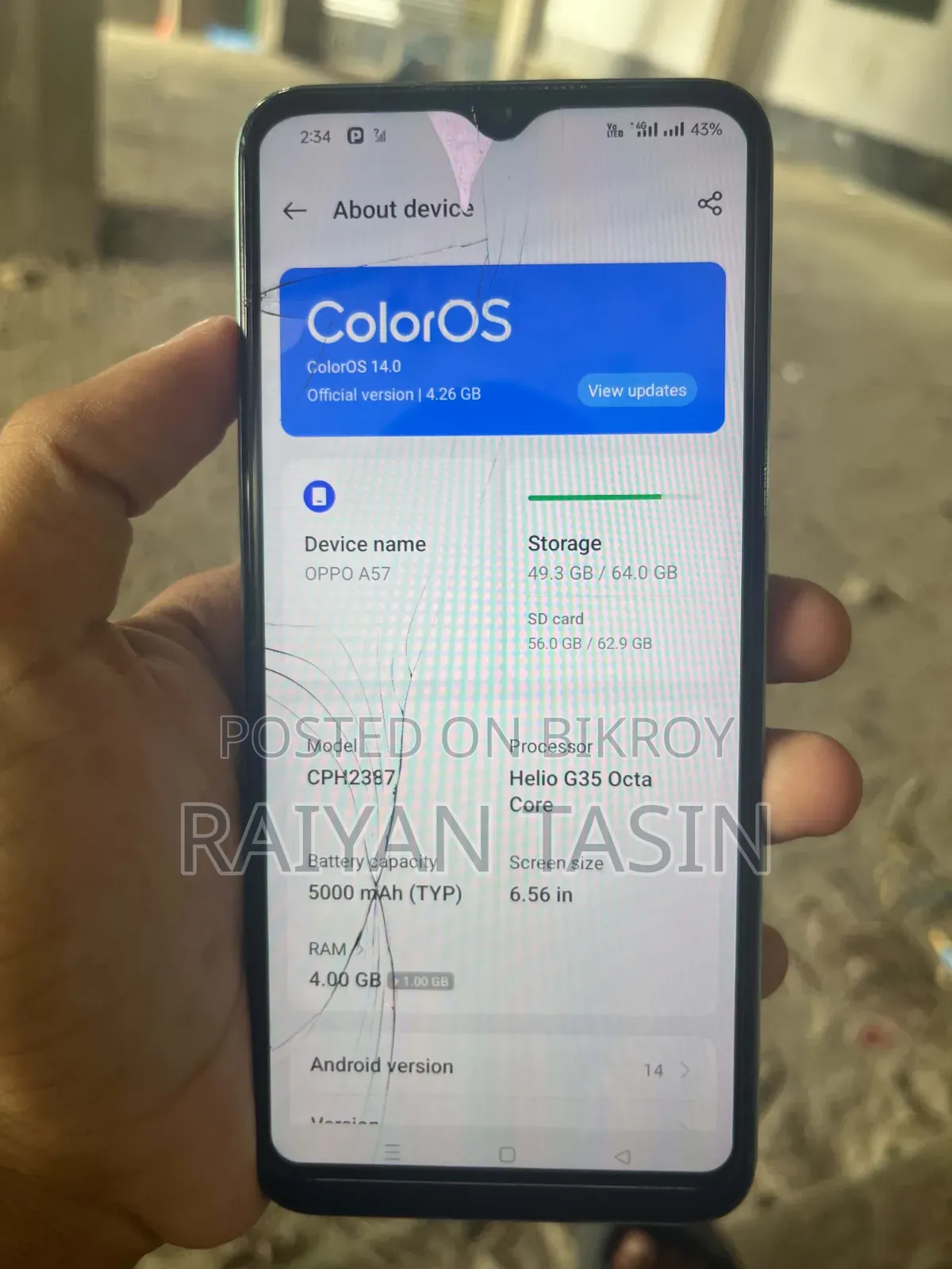 Oppo A57 4G 64 GB Blue
