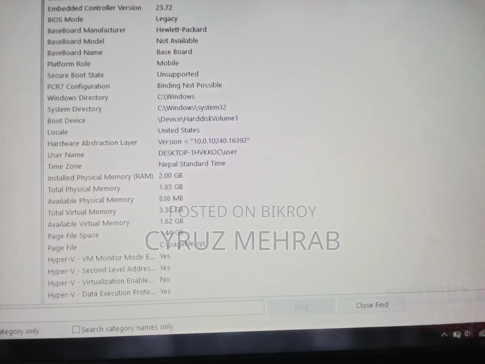 Laptop HP 430 2GB Intel Core I3 HDD 256GB