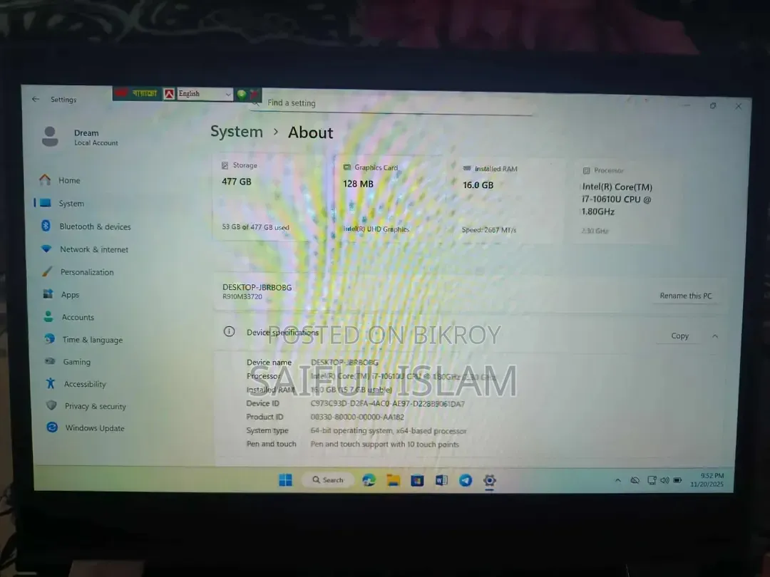 Laptop Lenovo ThinkPad X13 Yoga 16GB Intel Core i7 512GB SSD
