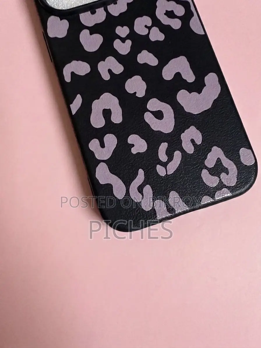 লিওপার্ড প্রিন্ট লিচি প্যাটার্ন iPhone 16pro কভার