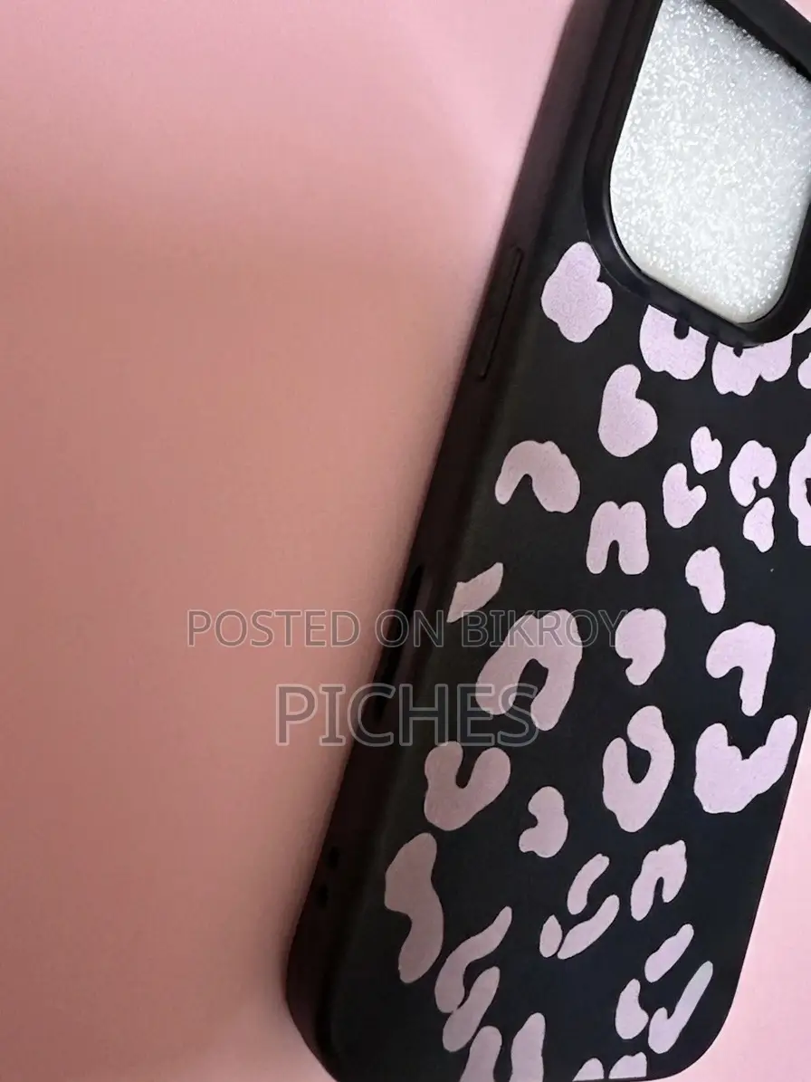 লিওপার্ড প্রিন্ট লিচি প্যাটার্ন iPhone 16pro কভার