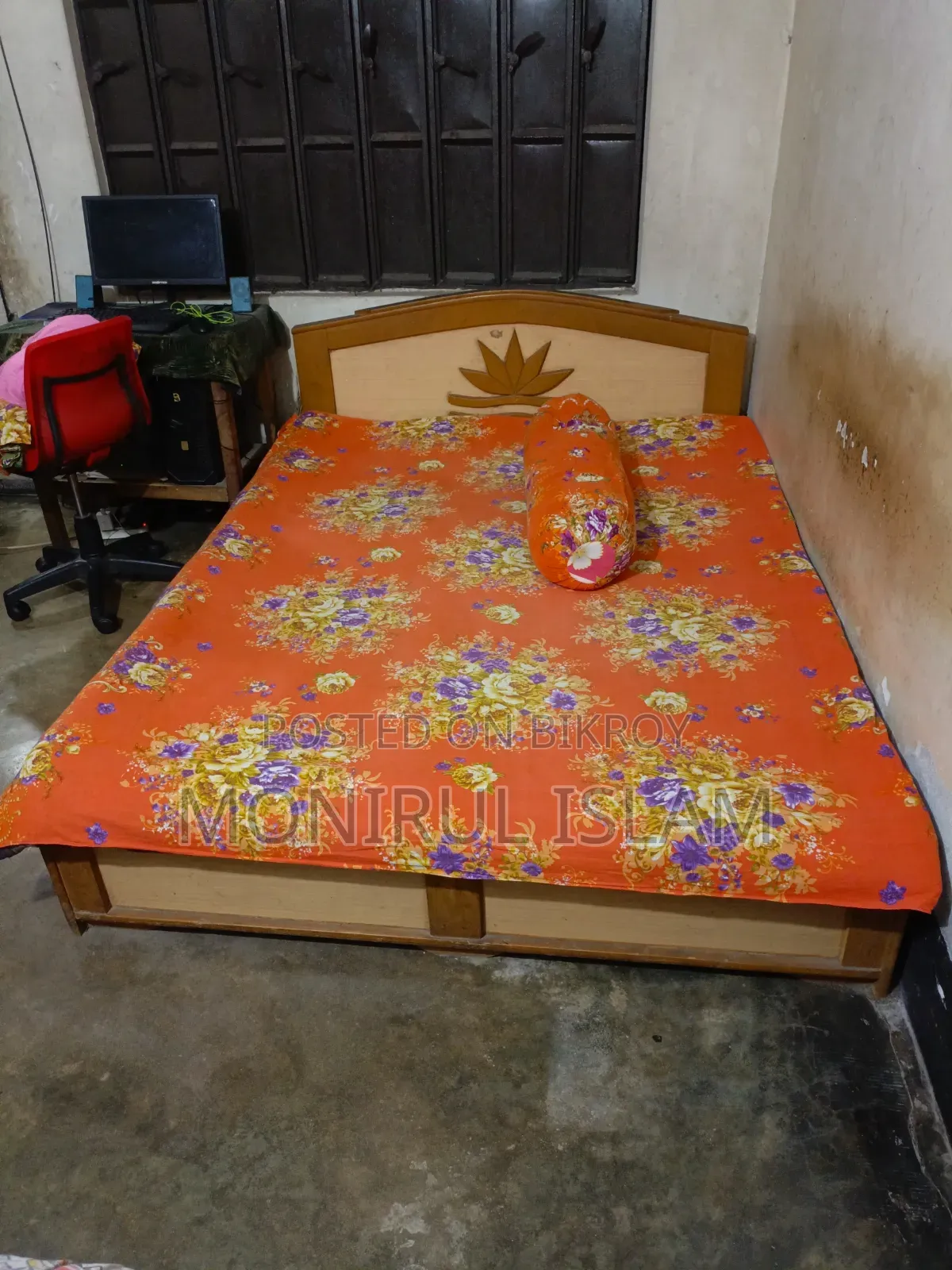 Double bed ship wood