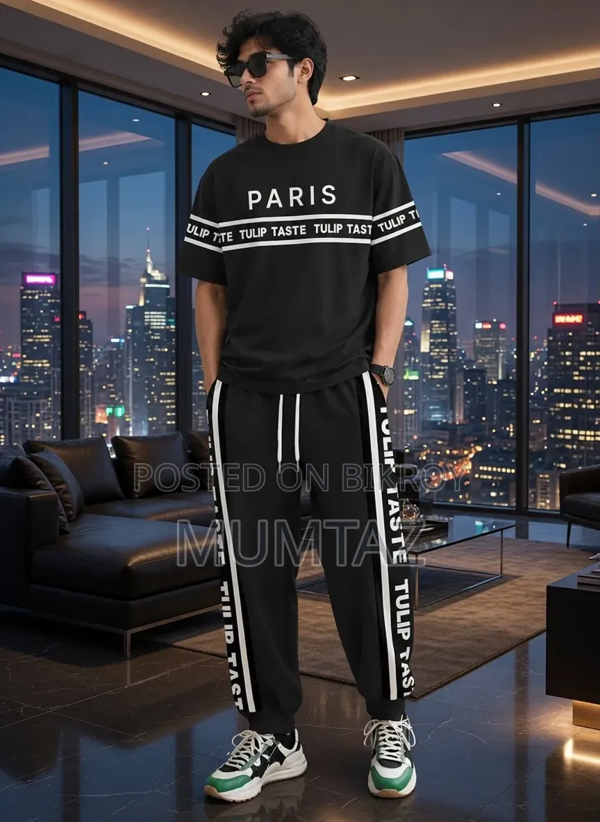 Drop Shoulder Mash T-Shirt and Trouser Combo