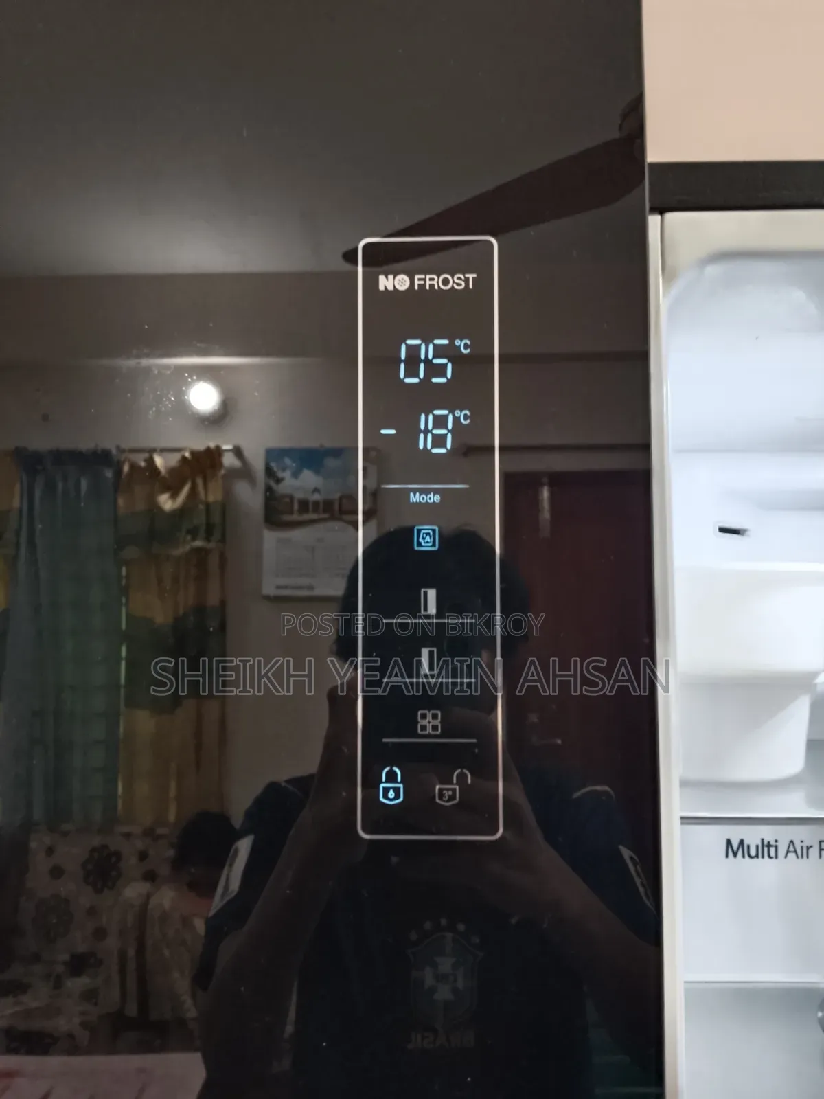 Eco+ 566 Liter Side by Side Glass Door Fridge Black