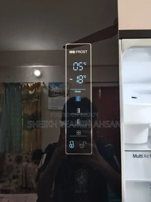 Eco+ 566 Liter Side by Side Glass Door Fridge Black