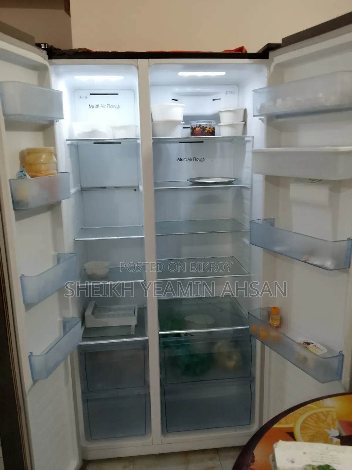 Eco+ 566 Liter Side by Side Glass Door Fridge Black