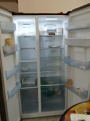 Eco+ 566 Liter Side by Side Glass Door Fridge Black