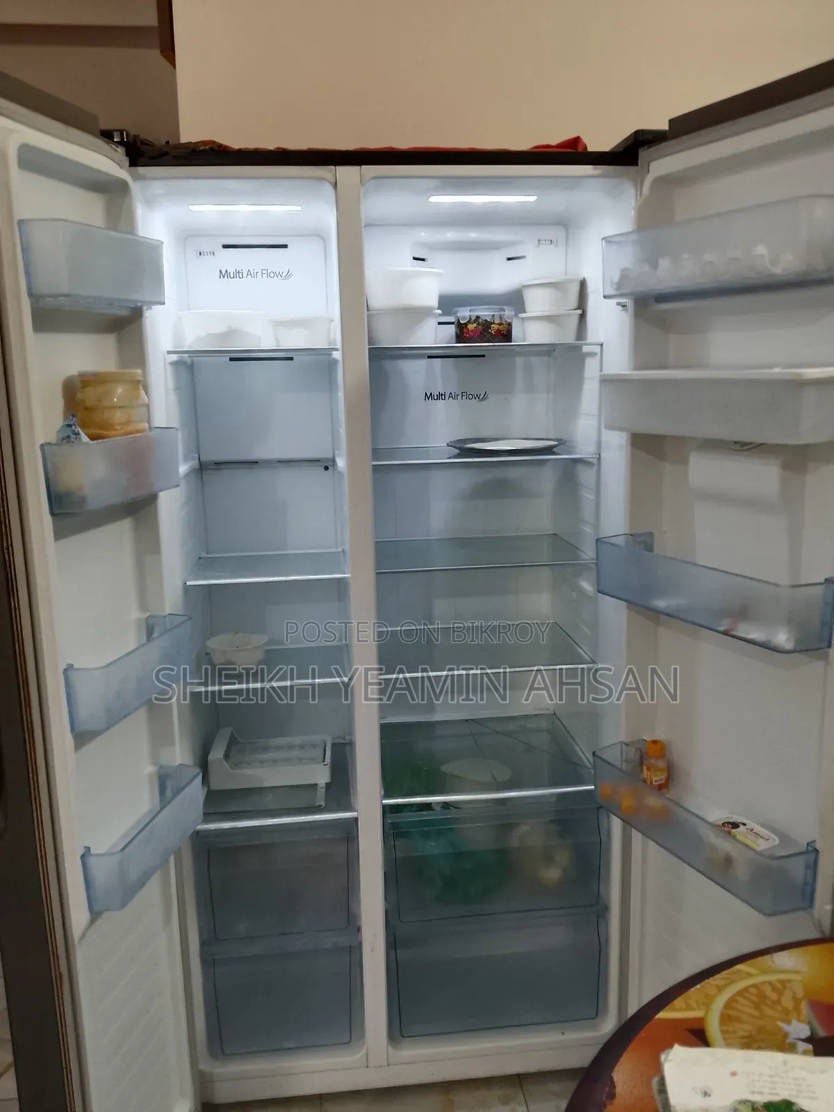Eco+ 566 Liter Side by Side Glass Door Fridge Black