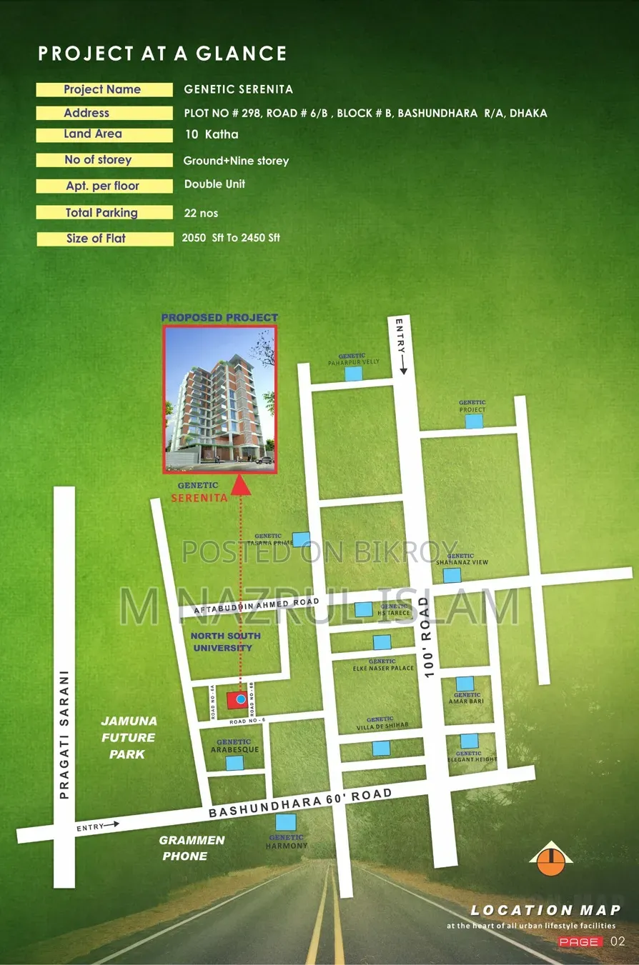 3 Bedroom Apartment in Genetic Serenita, Basundhara for sale