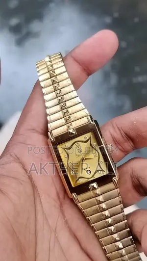 Swistar Swiss Quartz 9570M Gold-Plated Rectangle Dress Watch