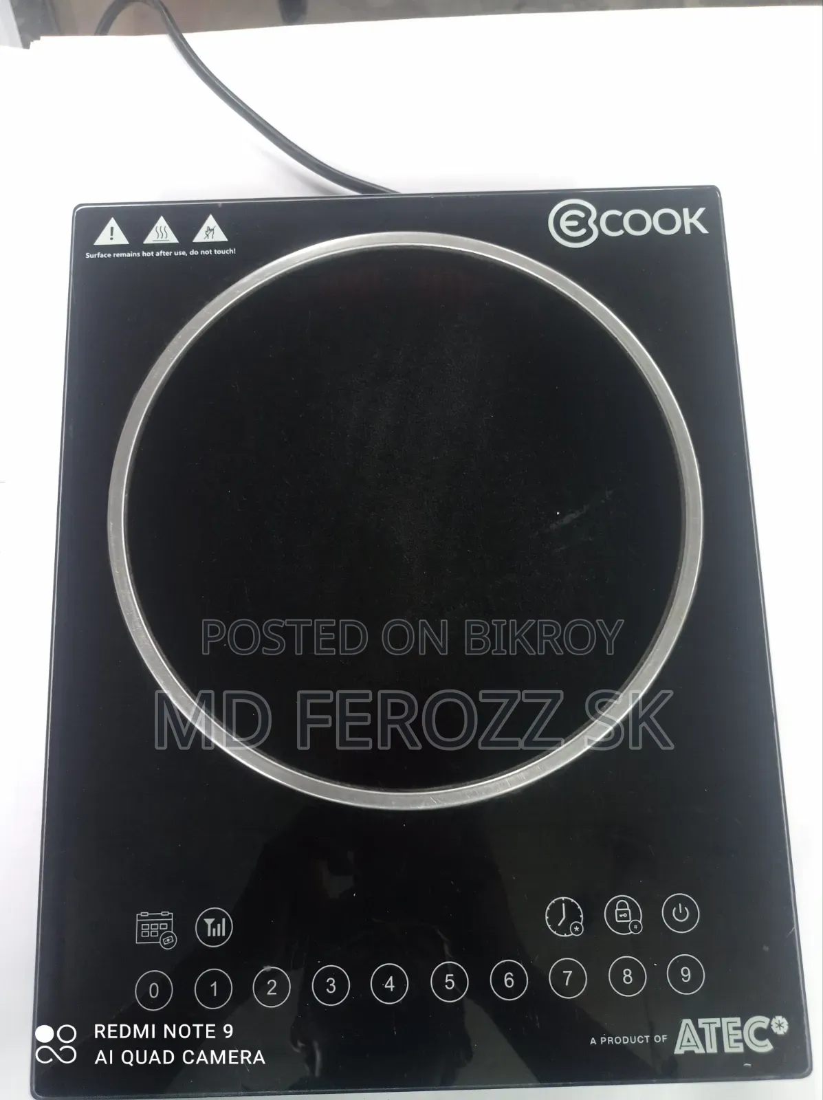 Ecook Induction Stove Single 2000w