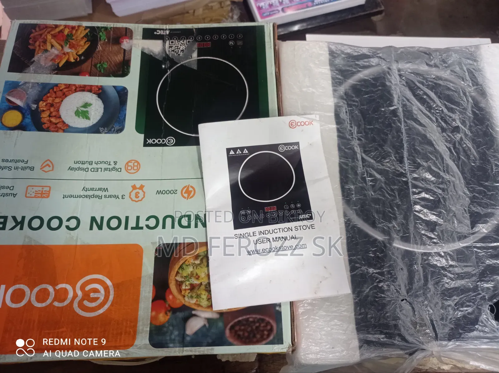 Ecook Induction Stove Single 2000w