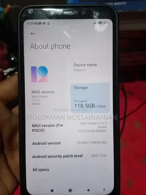 Xiaomi Pocophone F1 128 GB Blue