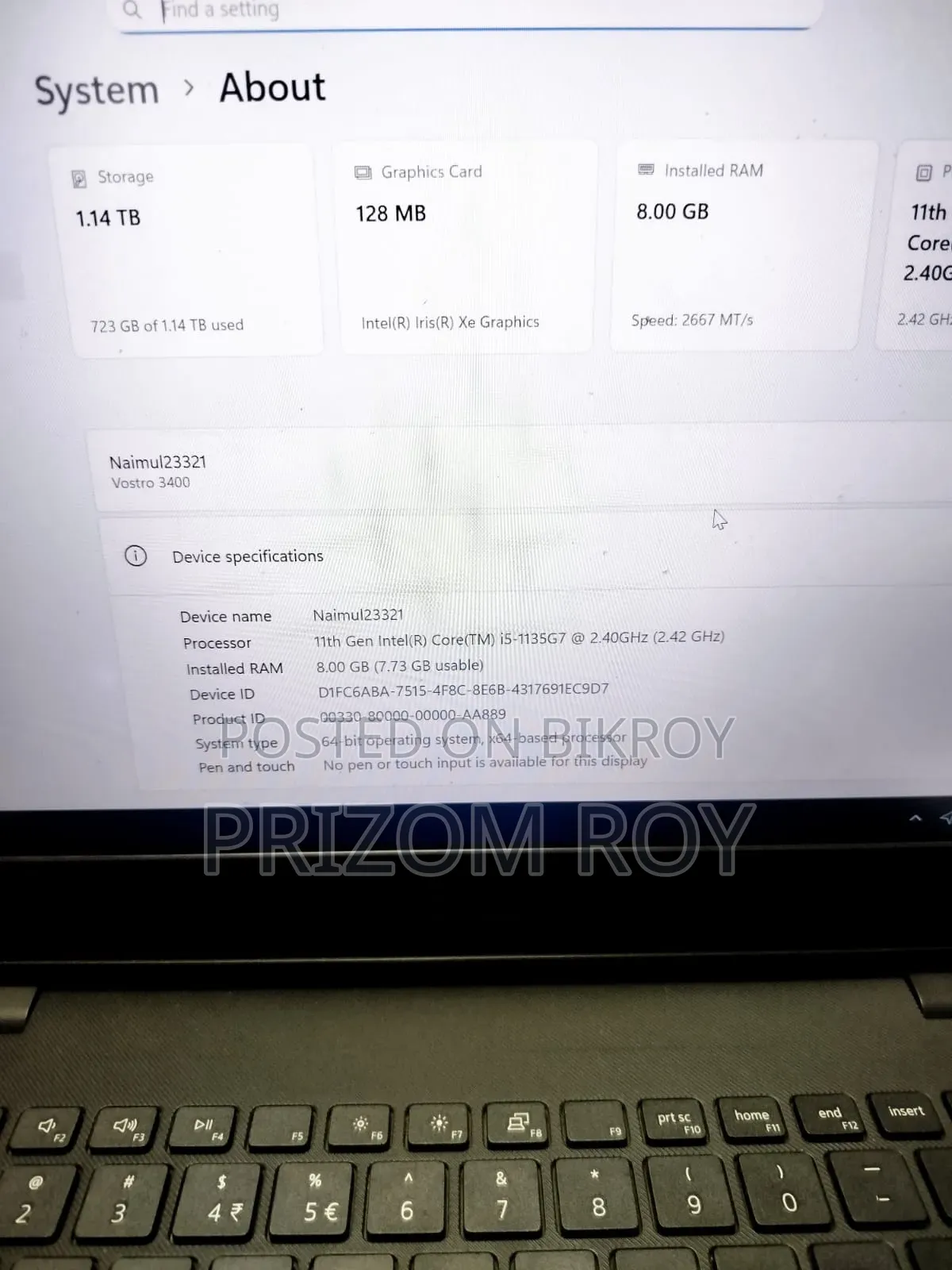 Laptop Dell Vostro 3400 8GB Intel Core I5 HDD 1T