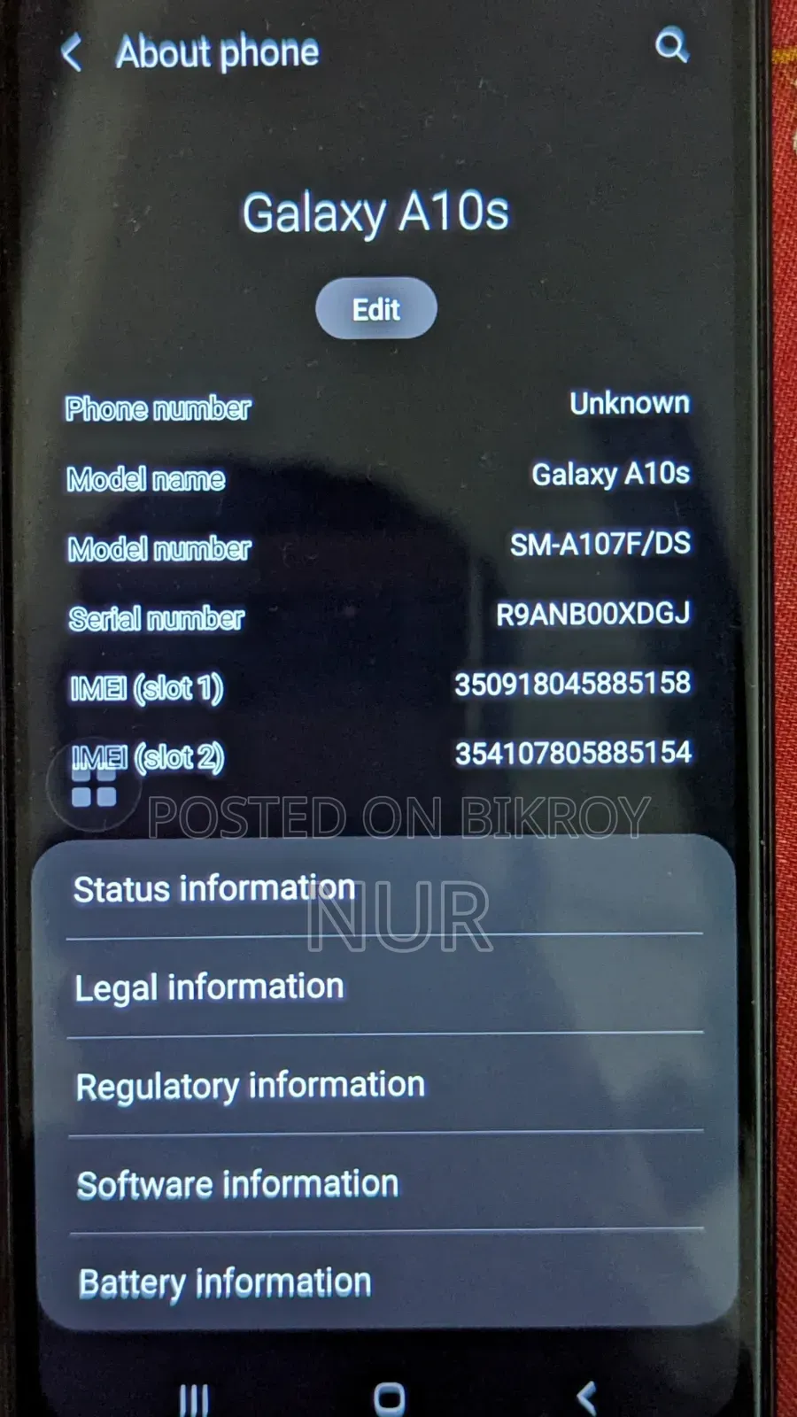 Samsung Galaxy A10s 32 GB Black