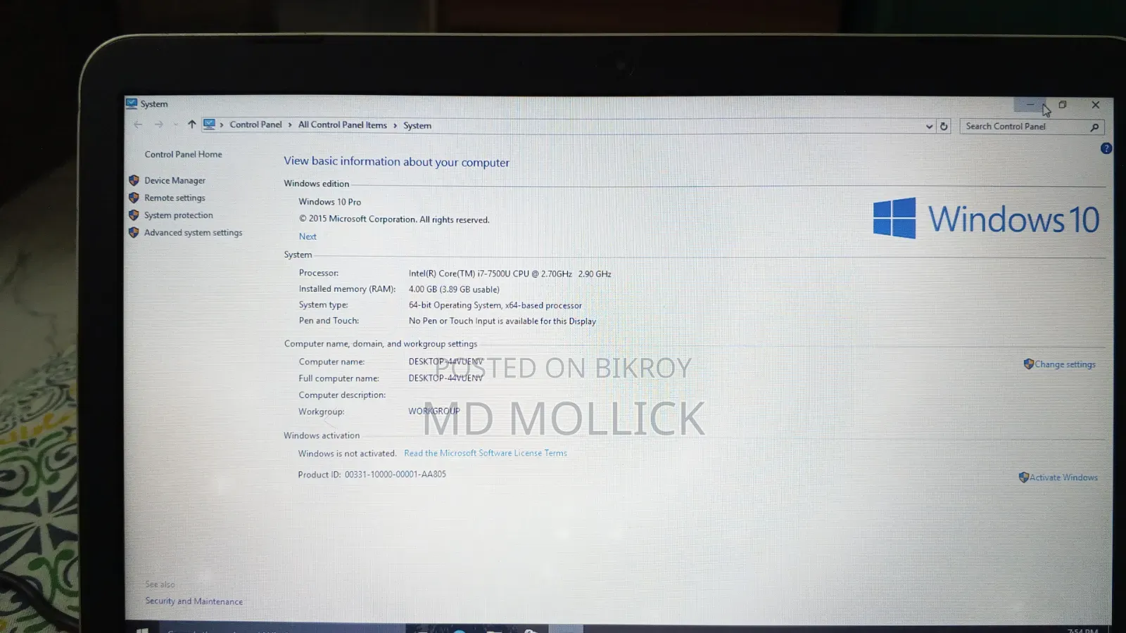 HP Pavilion 14-Ce3064st 4GB Intel Core I7 HDD 1TB Laptop