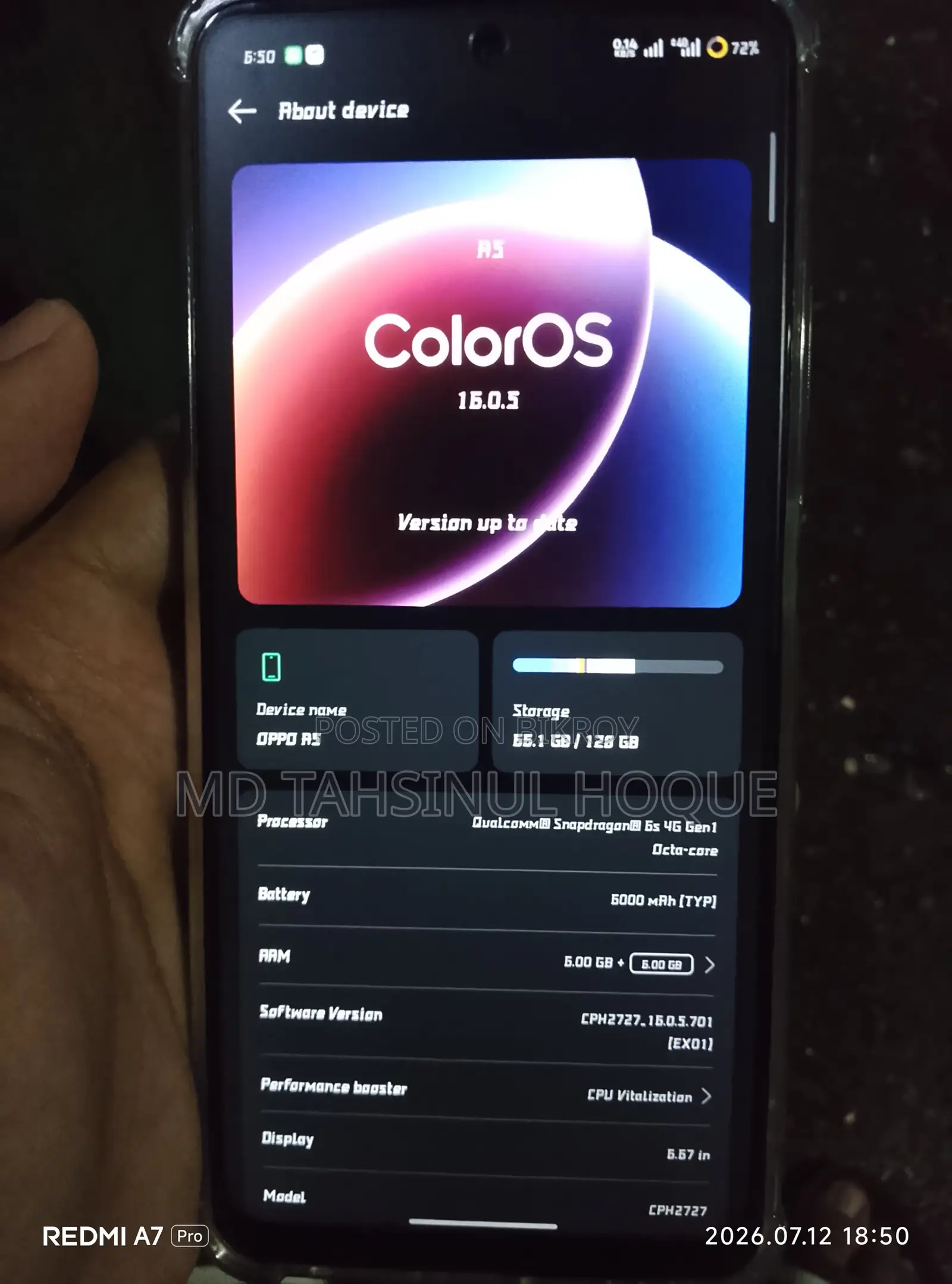 Oppo A5 128 GB Gray