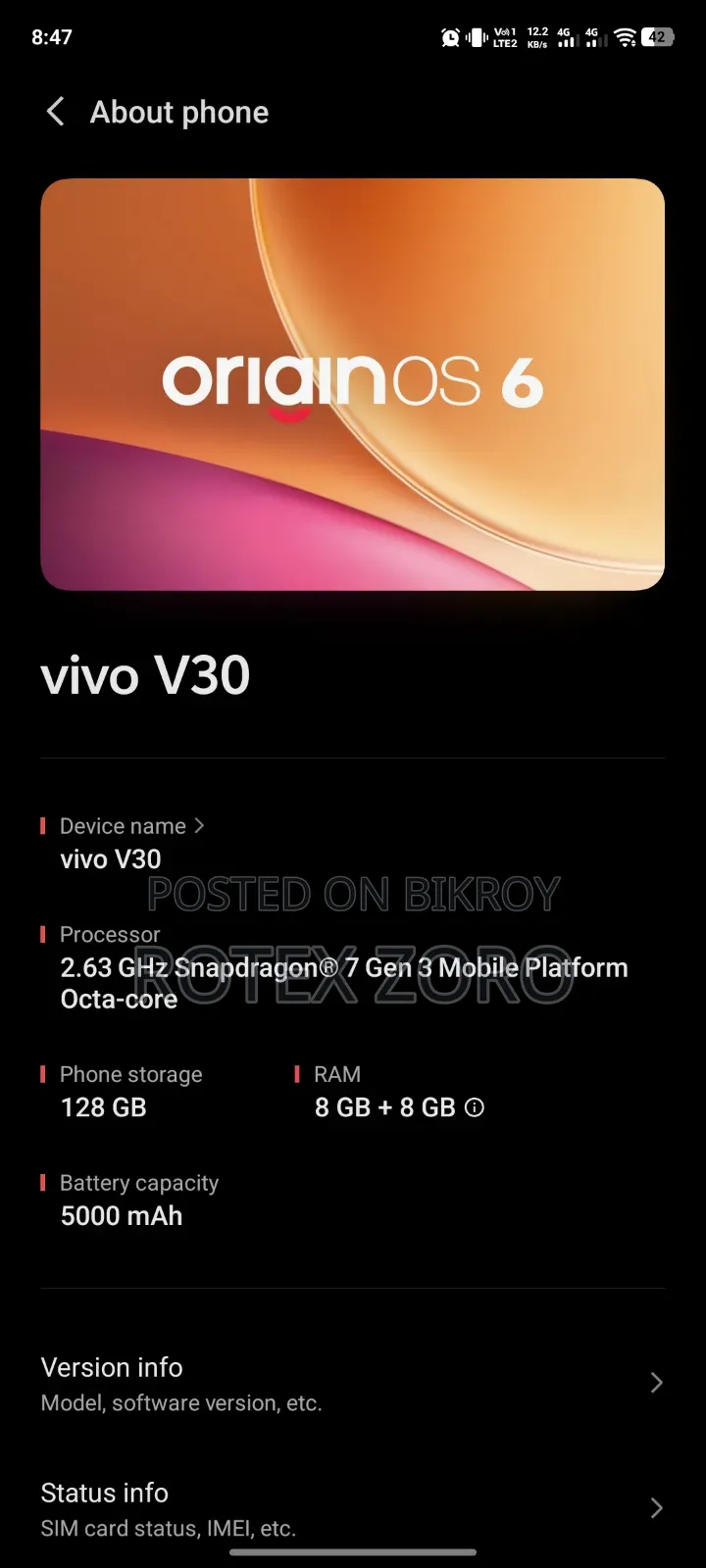 Vivo V30 5g 256 Gb