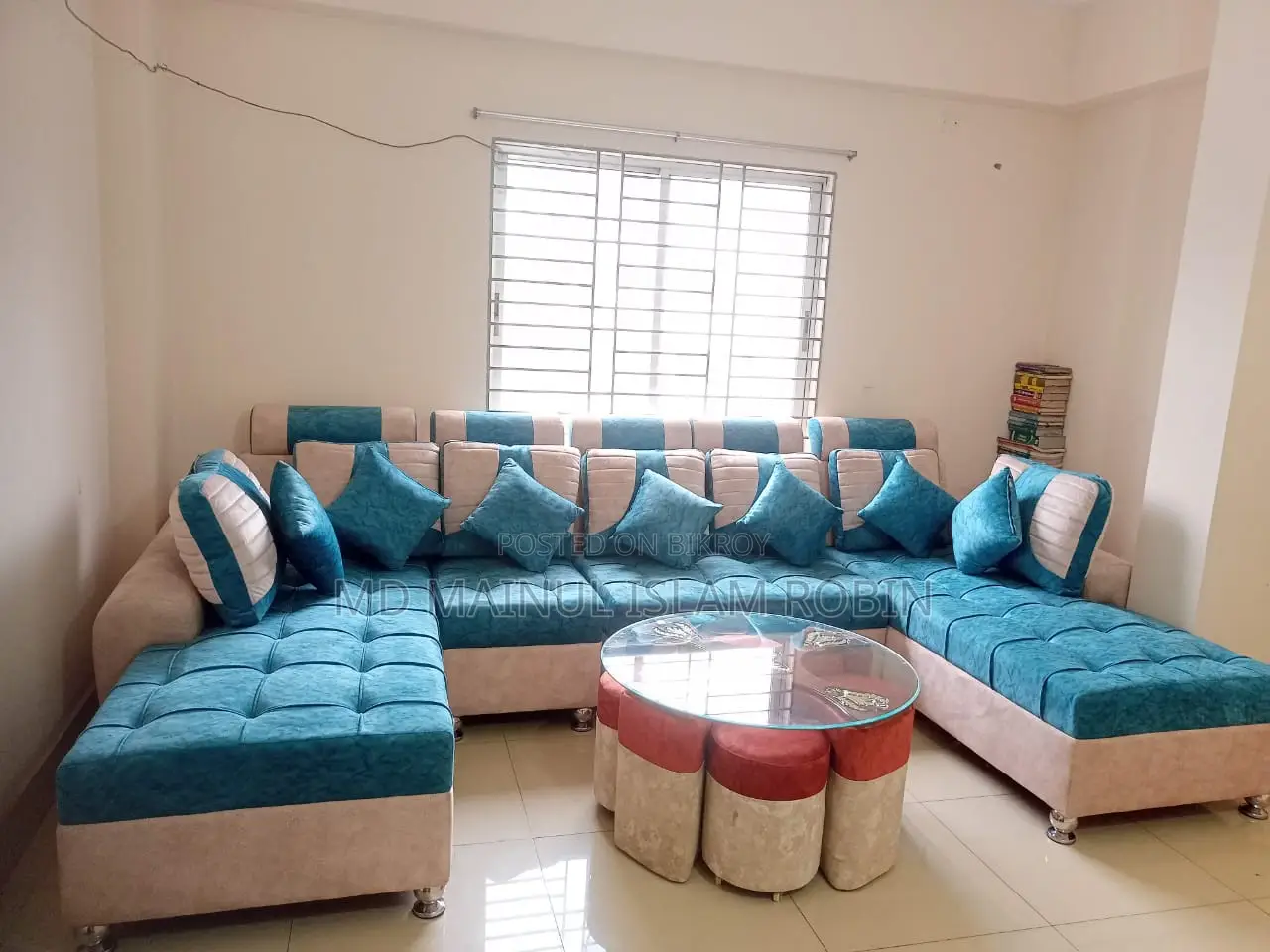 Modern U-Shape Corner Sofa Set Glass CenterTable | Excellent Condition