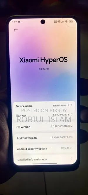 Xiaomi Redmi Note 12 128 GB Rose Gold