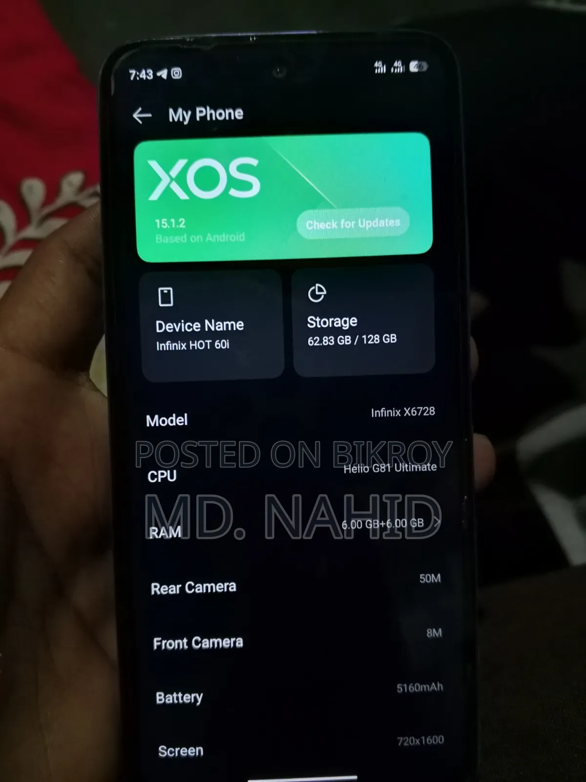 Infinix Hot 60i 128 GB Blue