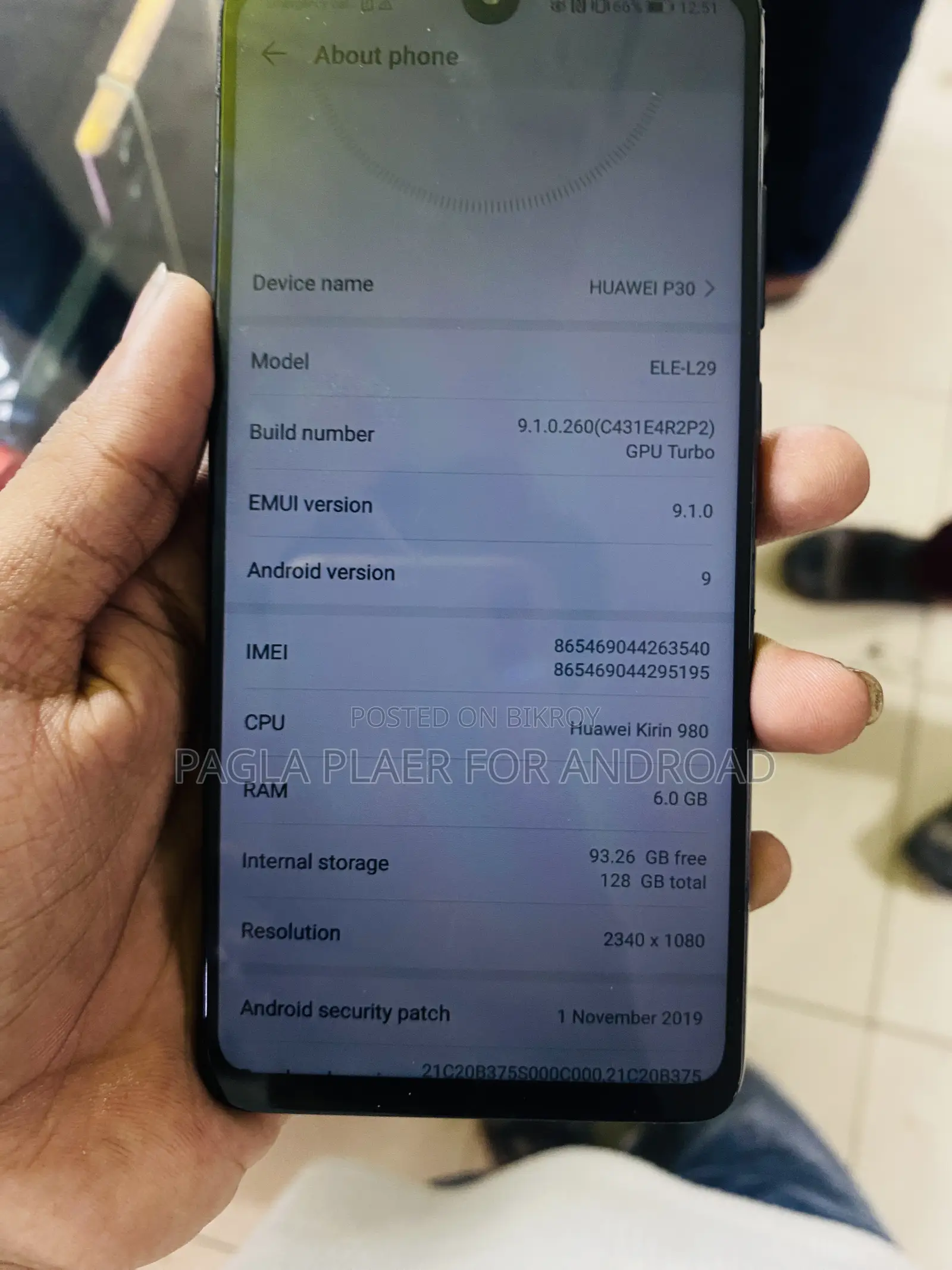 Huawei P30 128 GB Black