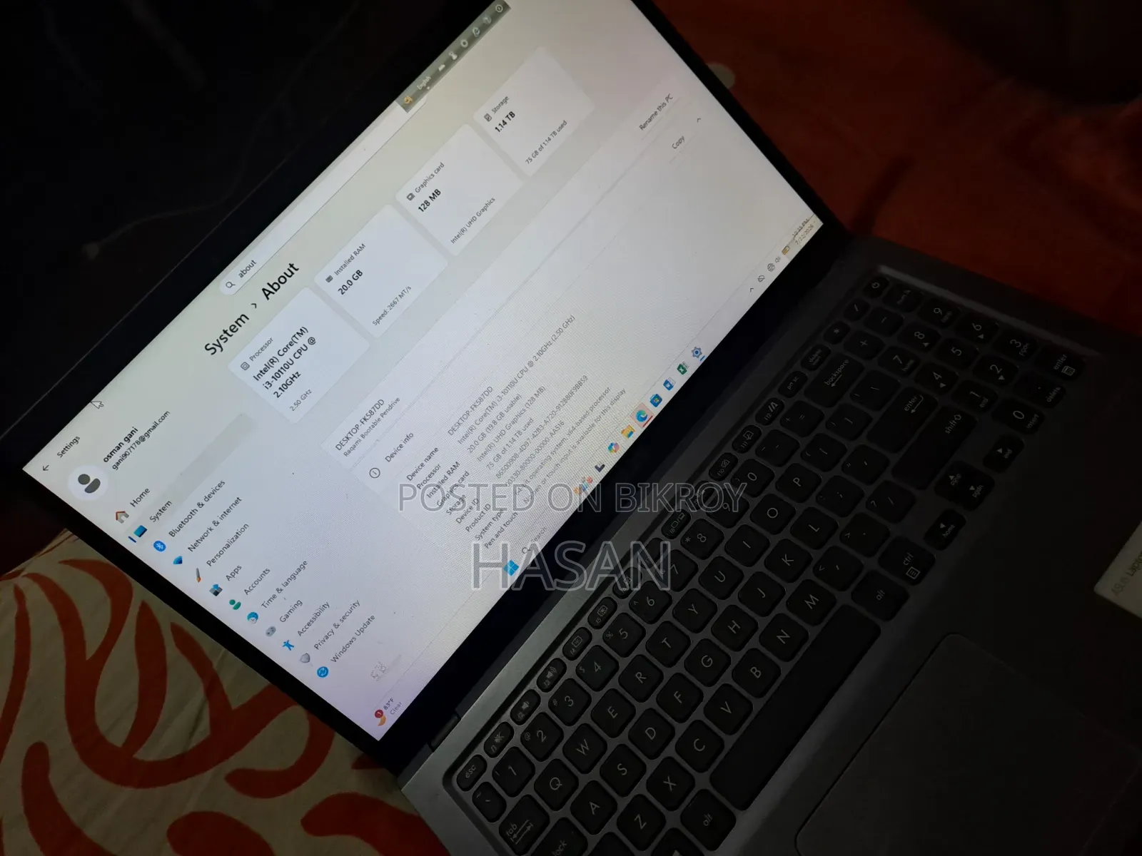 Laptop ASUS VivoBook X540SA 20GB Intel Core I3 HDD+SSD 1T