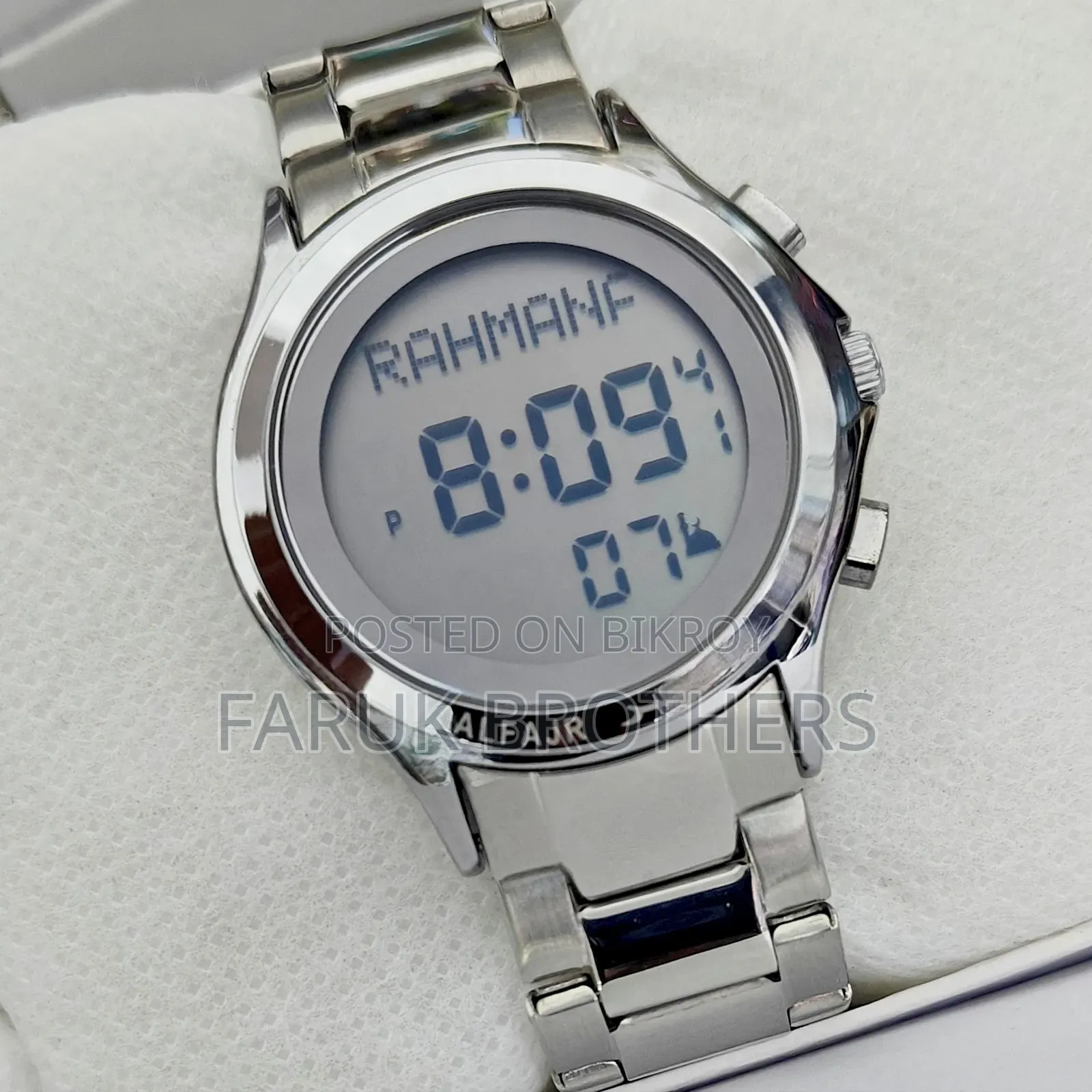 Al-Fajr Digital Azan Watch | Stainless Steel