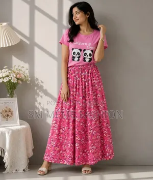 Linen Skirt and Tshirt Set