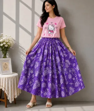 Linen Skirt and Tshirt Set