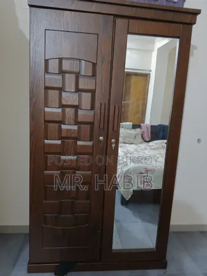 2-Part Wooden Almirah With Full-Length Mirror | Excellent Condition