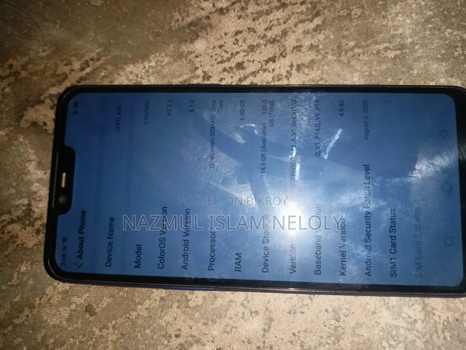 অপ্পো এ৩এস ২৫৬ জিবি ব্লু