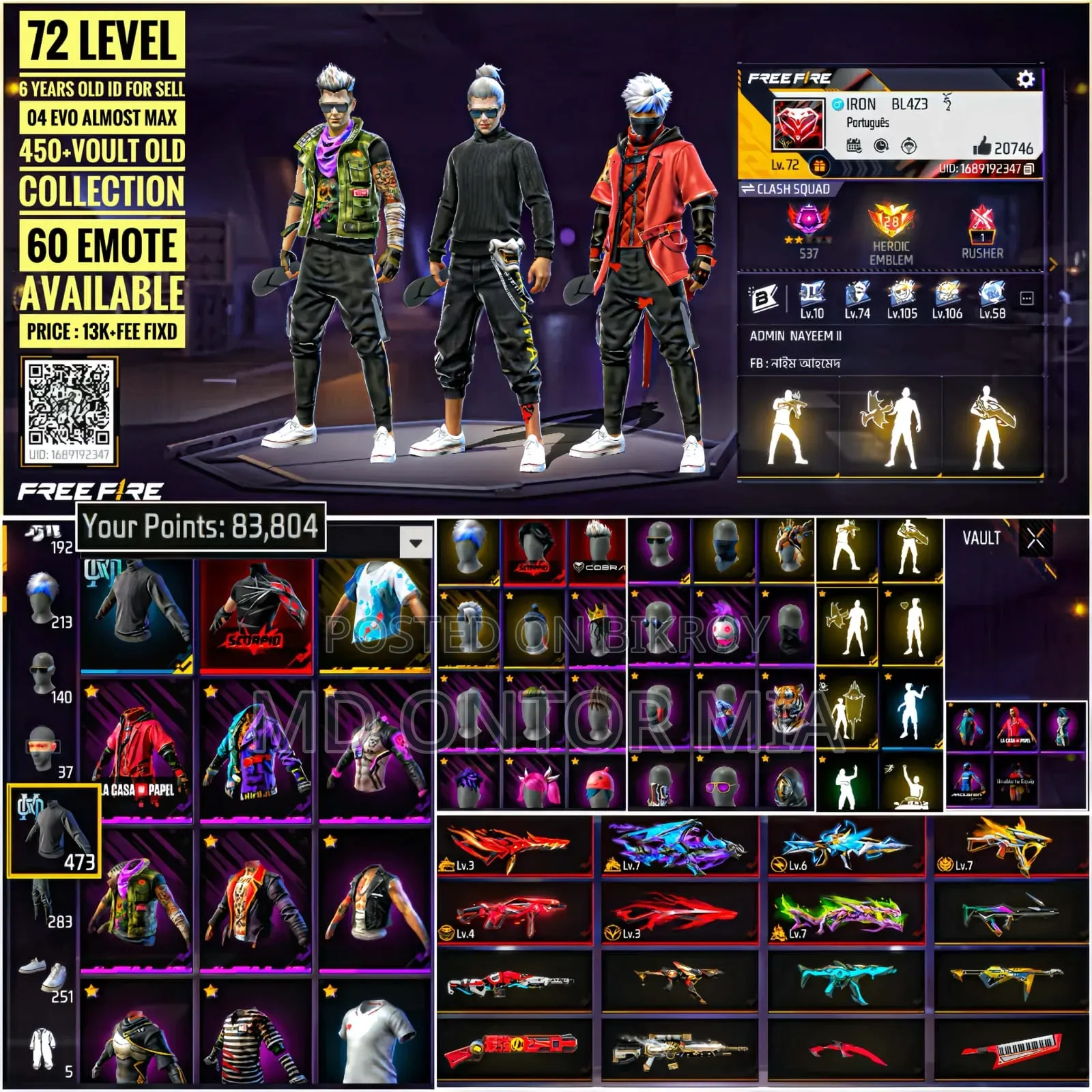 Free Fire Id Sell Buy