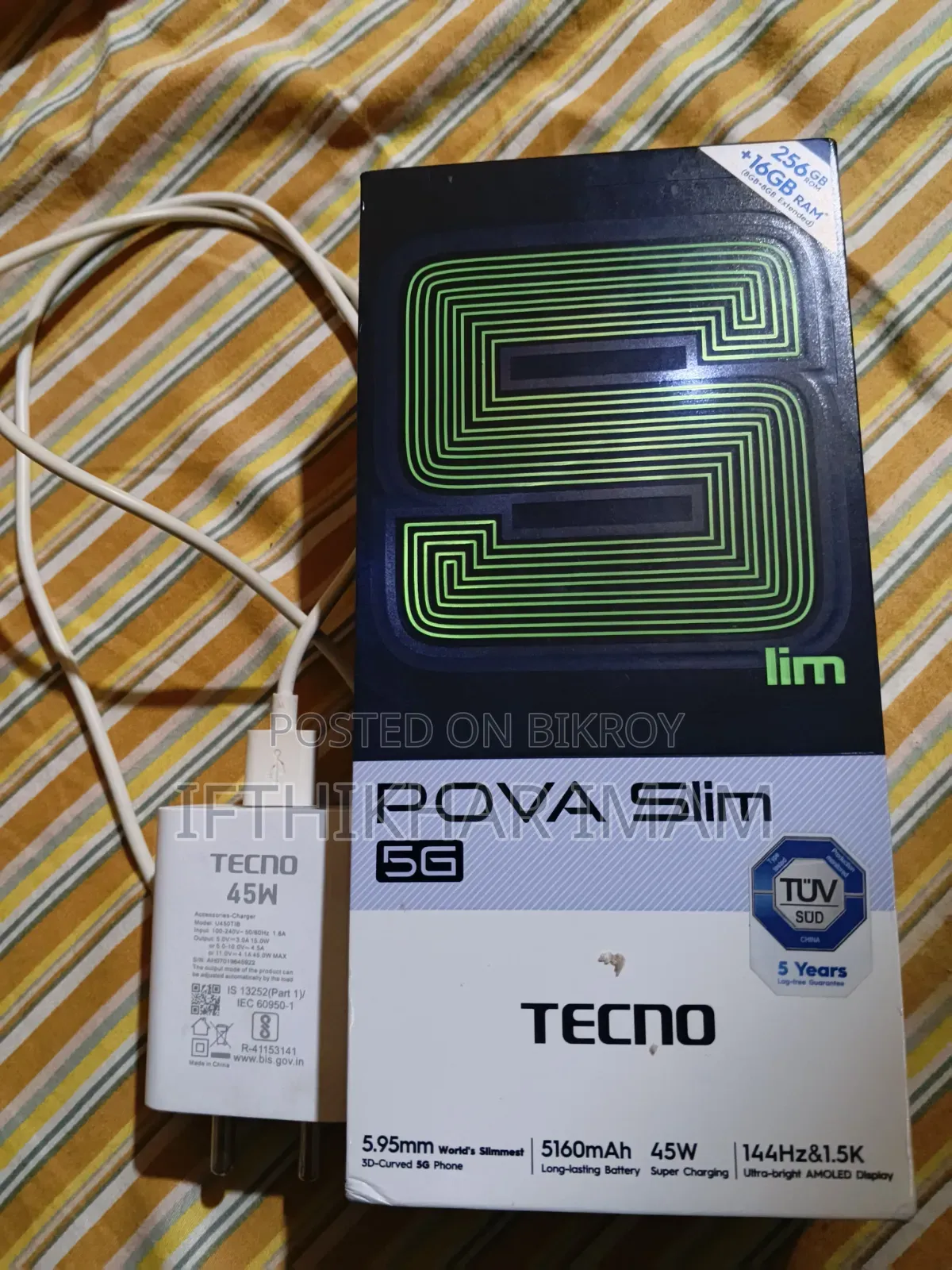 টেকনো পোভা স্লিম ৫জি ২৫৬ জিবি ব্ল্যাক