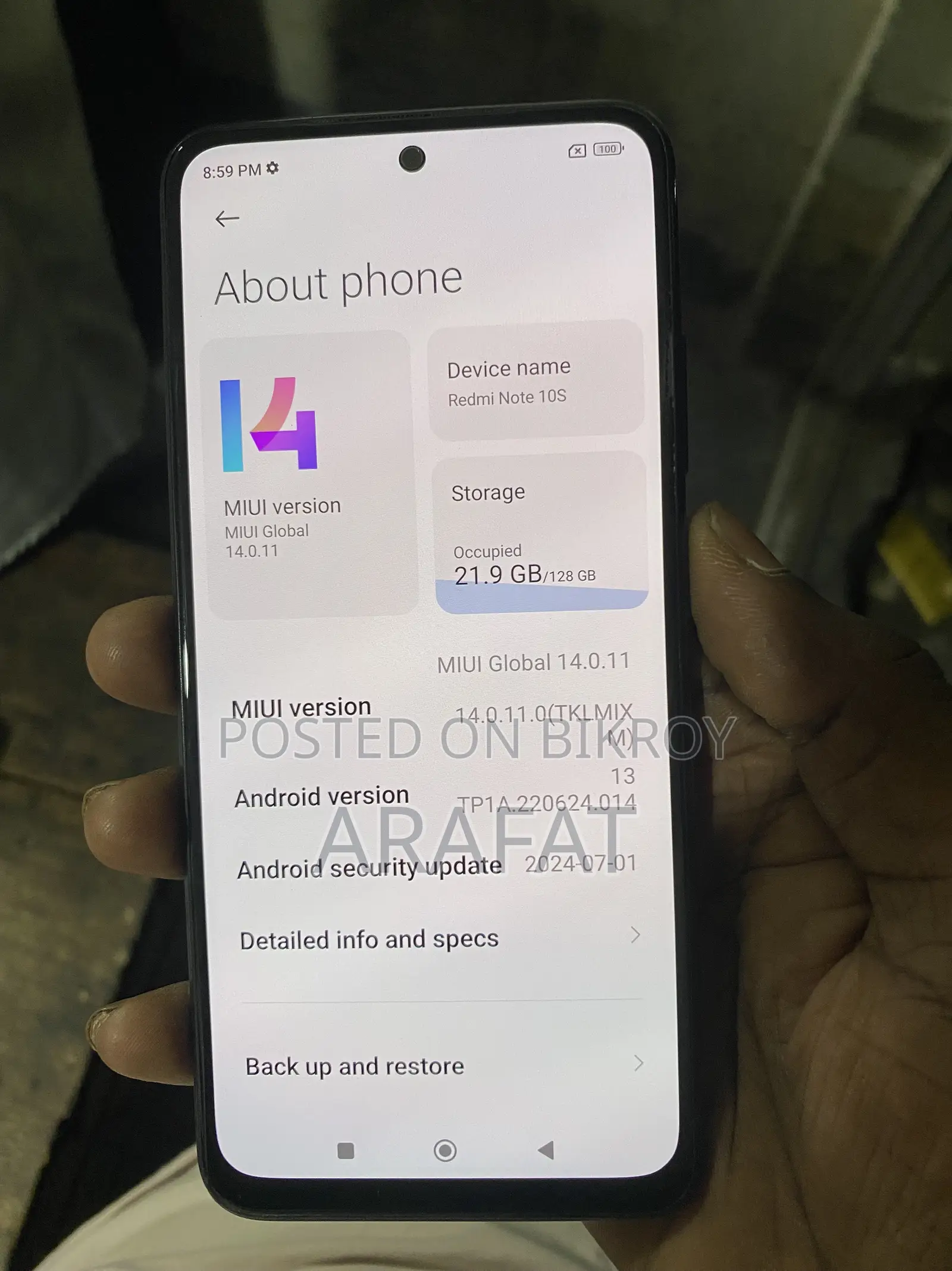 Xiaomi Redmi Note 10S 128 GB Black