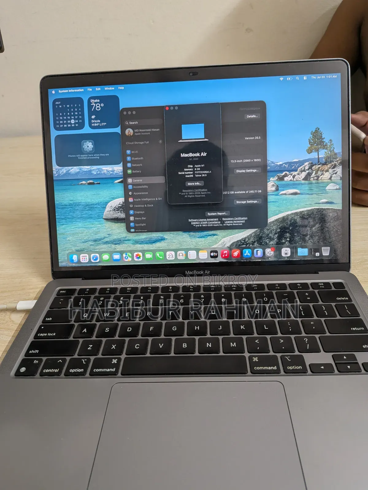 Laptop Apple MacBook Air 8GB Apple M1 SSD 256GB