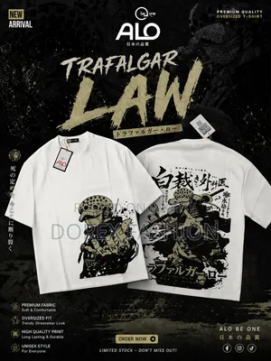 One Piece Trafalgar Law Oversized Premium T-Shirt (Front Back Print)