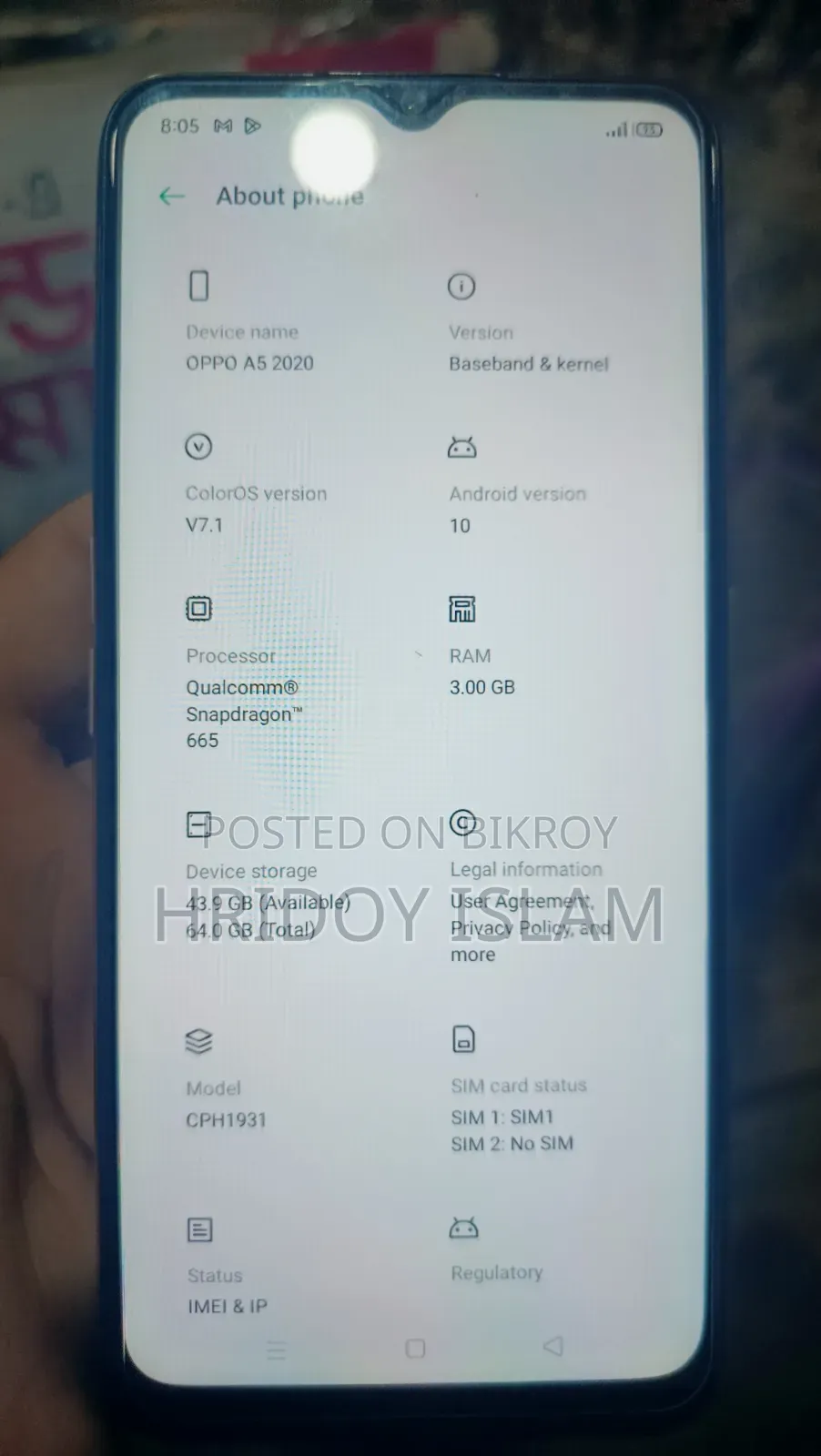 Oppo A5 64 GB White