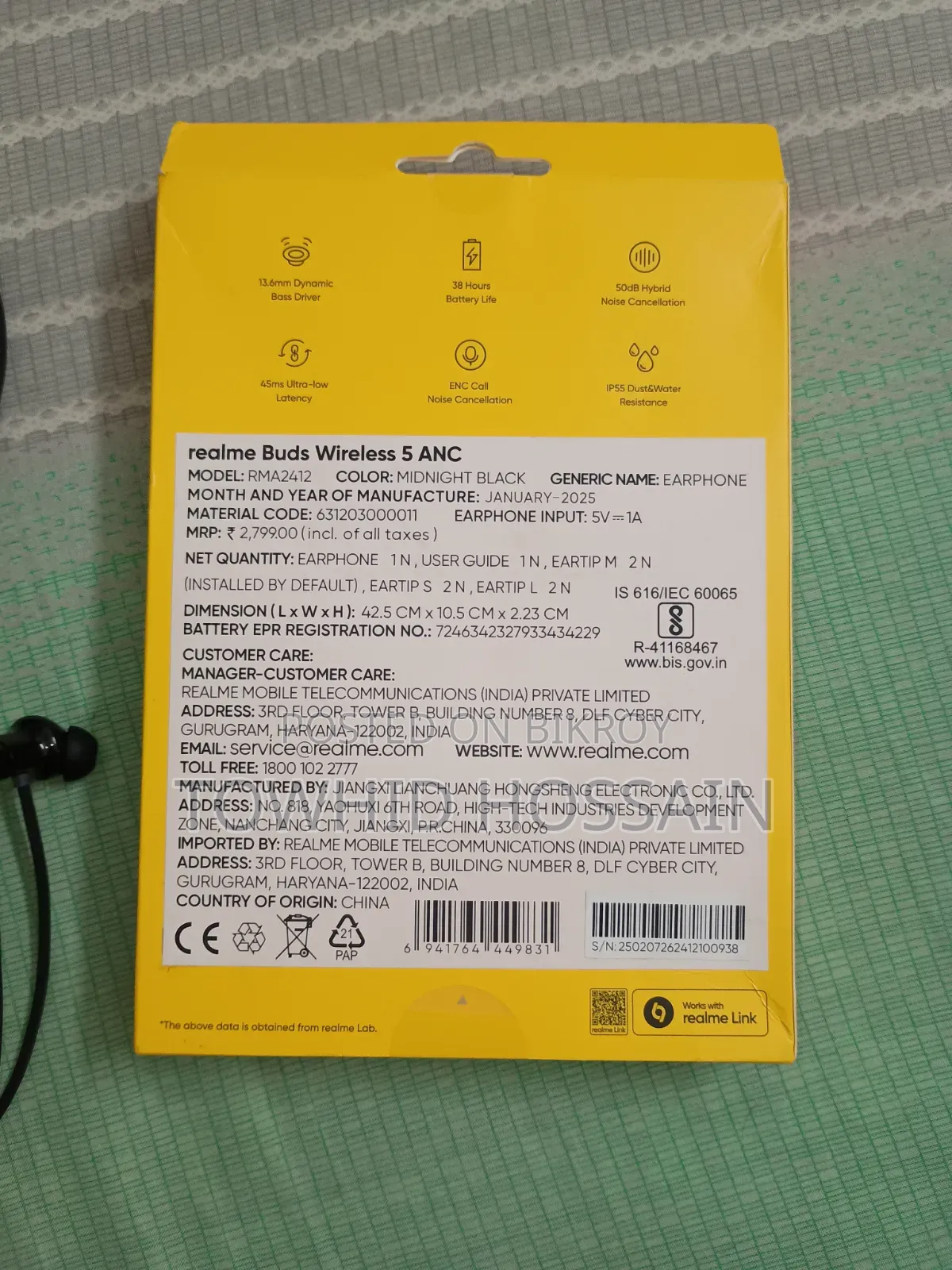 Realme Buds Wireless 5 Anc (Used)