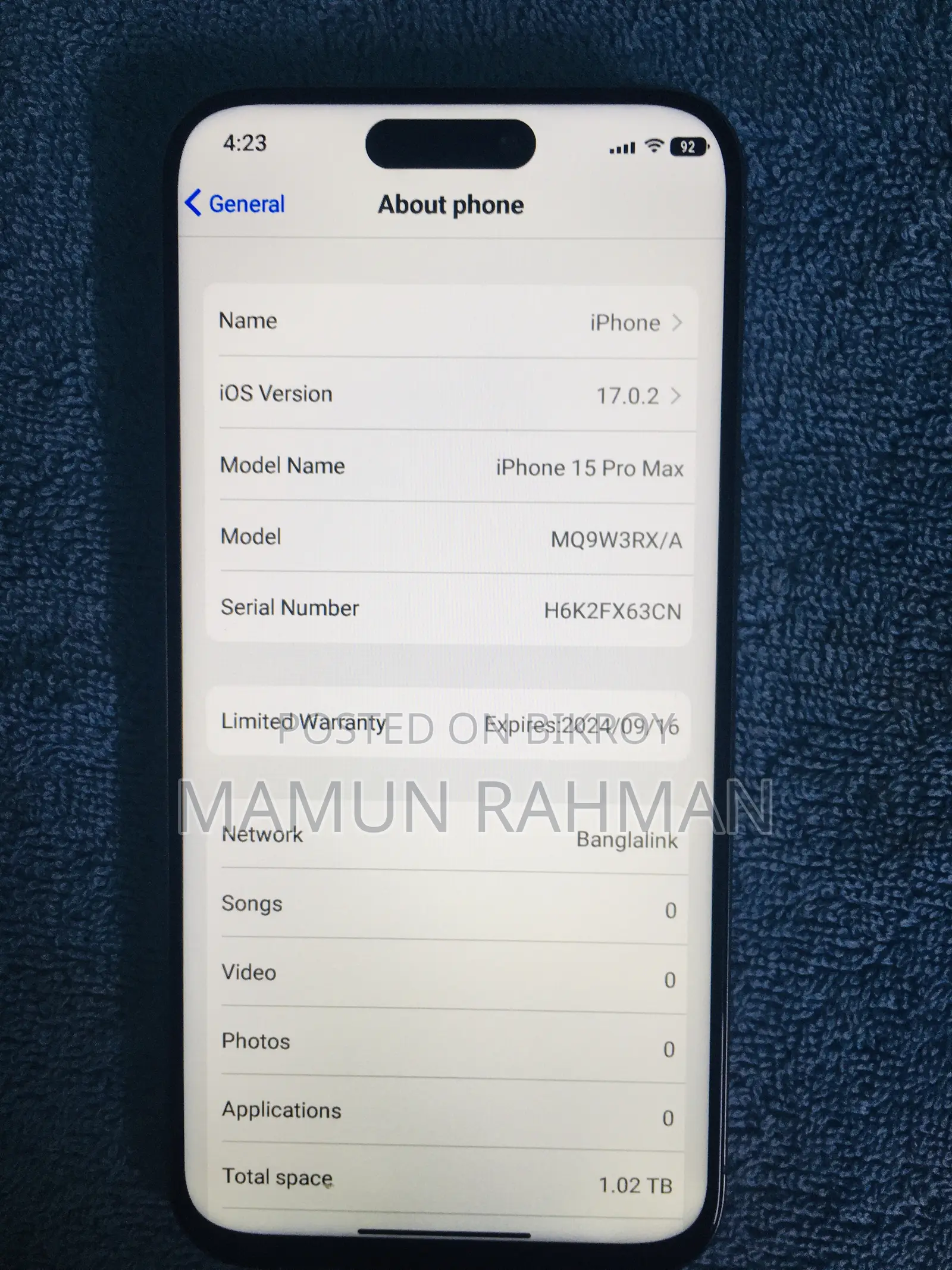 Apple iPhone 15 Pro Max 1 TB Silver