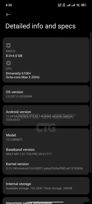 Xiaomi Redmi 13C 5G 256 GB White