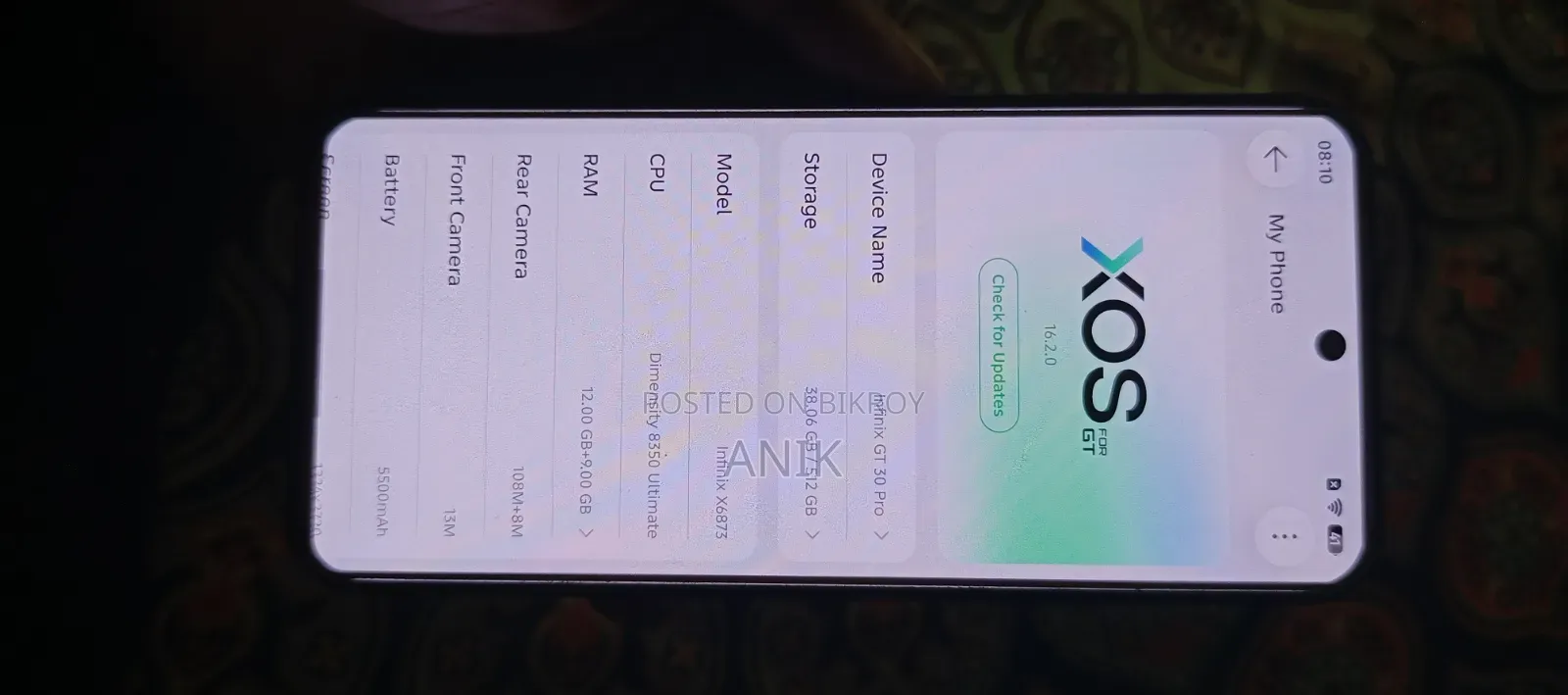 ইনফিনিক্স জিটি ৩০ প্রো ৫জি ২৫৬ জিবি কালো