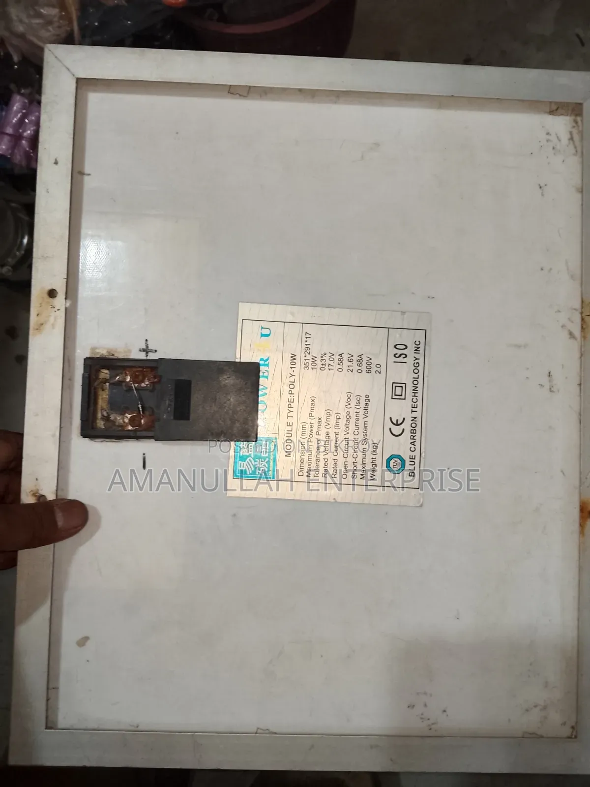 ব্লু কার্বন ১০ডব্লিউ পলিক্রিস্টালাইন সোলার প্যানেল | ১৭ভি পলি-১০ডব্লিউ।