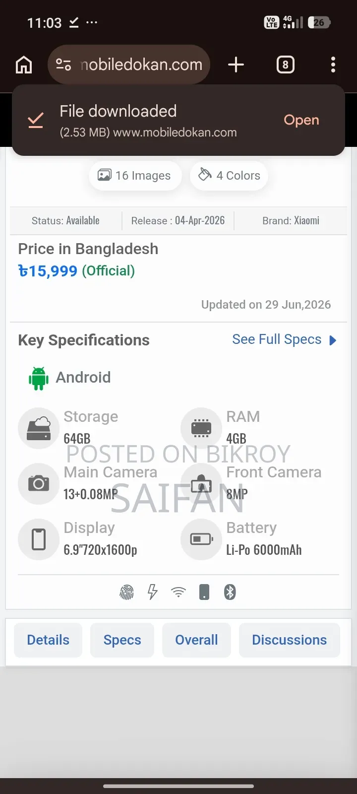 New Xiaomi Redmi A7 Pro 64 GB Black