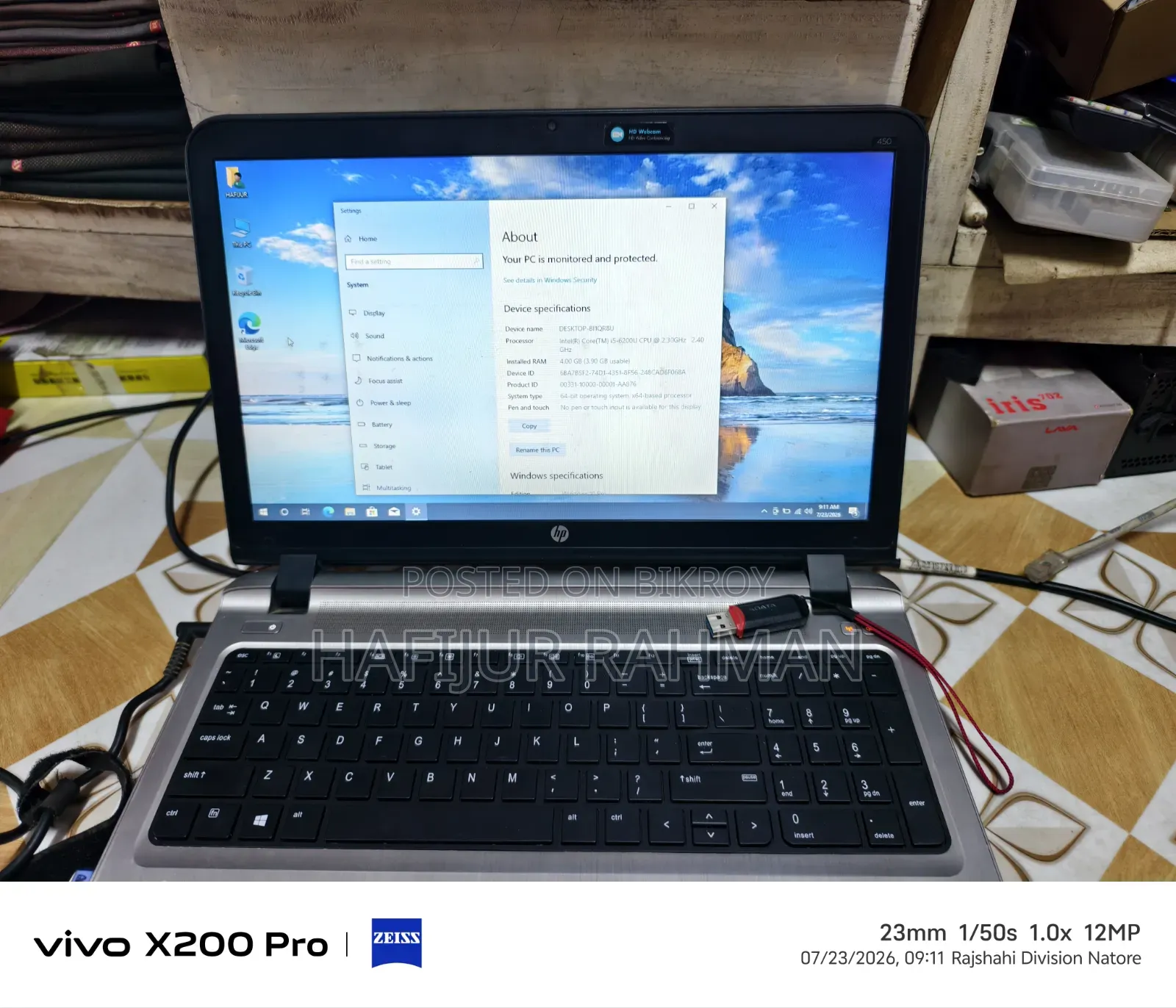 Laptop HP 430 G3 4GB Intel Core I5 SSD 128GB