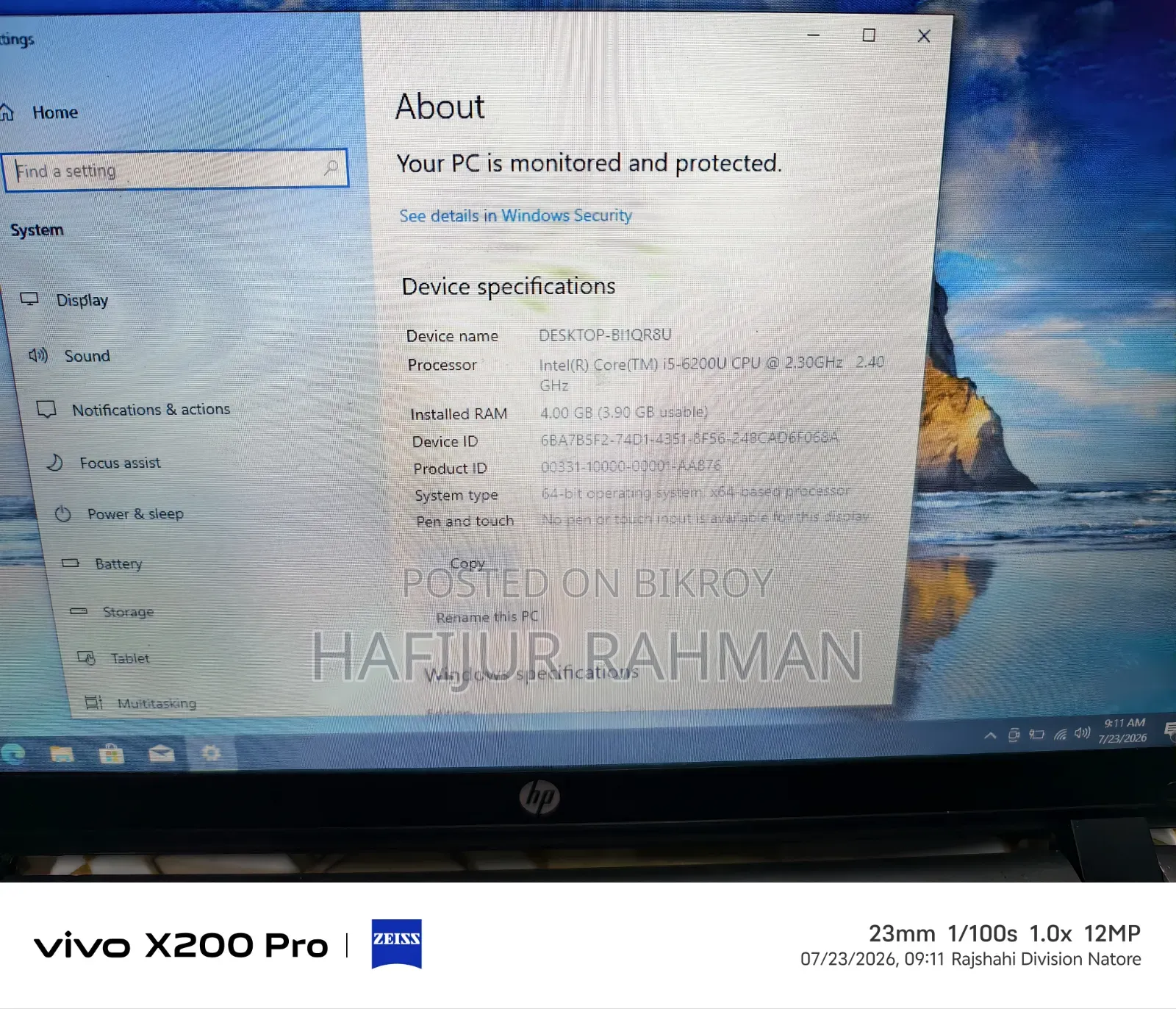 Laptop HP 430 G3 4GB Intel Core I5 SSD 128GB