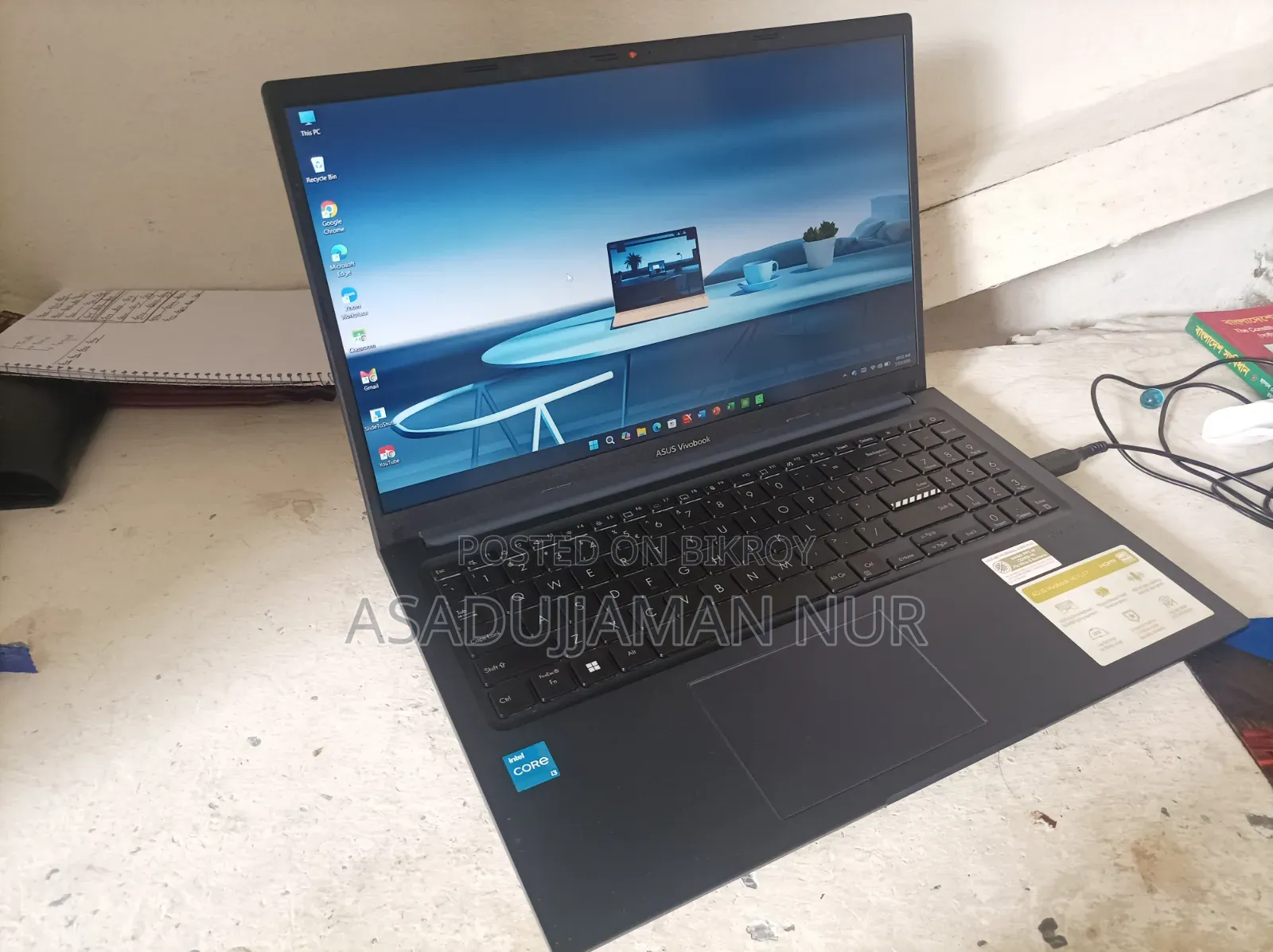 Laptop ASUS Vivobook 15 8GB Intel Core I3 SSD 512GB