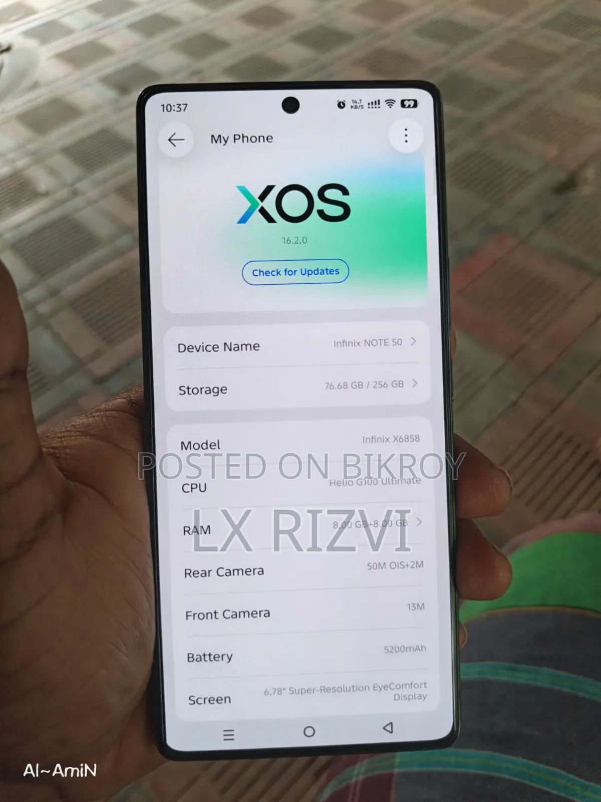 ইনফিনিক্স নোট ৫০ ৪জি ২৫৬ জিবি ব্ল্যাক